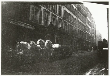 Street Scene with Horses and Carriage in Paris