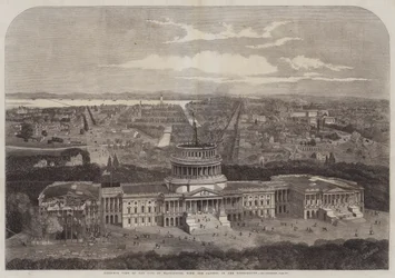 Birdseye View of the City of Washington, with the Capitol in the Foreground