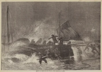 Launch of a North Sea Yawl during a Gale
