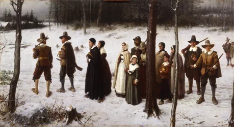 Pilgrims Going to Church