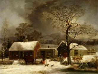 Winter Scene in New Haven, Connecticut