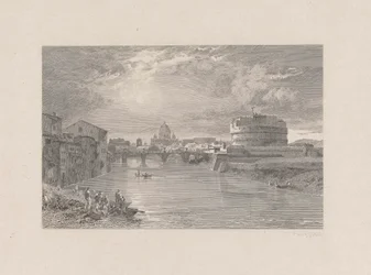 Rome; Bridge and Castle of St. Angelo on the Tyber