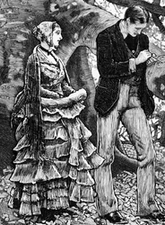 Illustration Depicting a Woman Refusing a Proposal from a Man