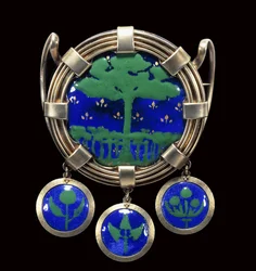 A Large Silver-Gilt and Enamel Ornament