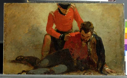A Highlander, Black Watch Attending a General of Hussars, Possibly Lord Uxbridge: a Study for 