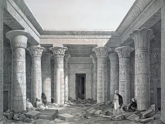 Court of the Great Temple, Philae, Egypt, 1843