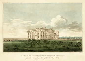 A view of the Presidents House in the City of Washington after the Conflagration of the 24th August 1814