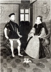 Portrait of Philip II of Spain and Queen Mary I, engraved by Joseph Brown