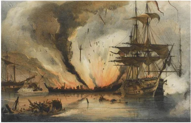 The Naval Battle of Navarino on 20 October 1827
