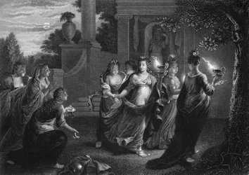 Give us of your oil, for our lamps are gone out, c1840