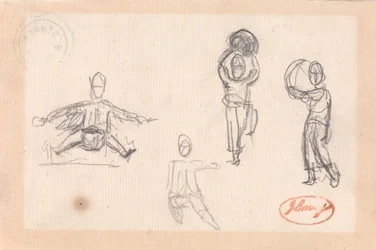 Four Sketches of a Child at Play