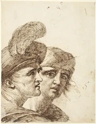 Heads of Two Men (verso: Study for the Accusation of Susannah)