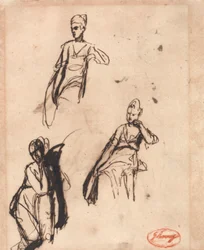 Seated Woman: Three Poses