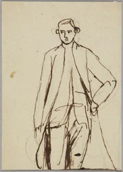 Standing Male Figure, Left Hand to Hip, Portrait Study