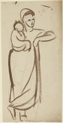 Standing Female Figure Holding a Child