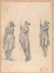 Three Sketches of a Man in Uniform