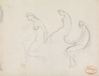 Three Studies of a Seated Woman