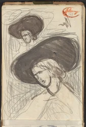 Two Sketches of Lady with Hat