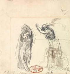 Two Sketches of a Female Figure