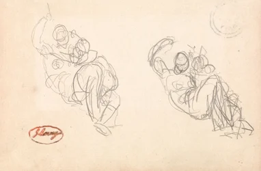 Two Sketches of a Mother and Child