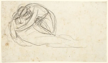 Woman Embracing Reclining Figure (verso: lower half of two standing figures)