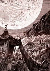 The Moon in the Desert of Nubia, Sudan. Muslims Pray (1888)