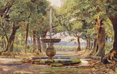 Italian Gardens: Fountain in the Bosco, Villa Conti