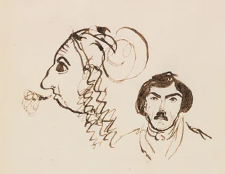 Self-Portrait with Portrait of Delacroix, c. 1845