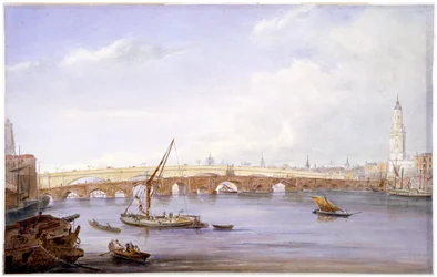 Old and New London Bridges, London, 1831