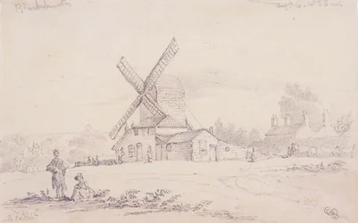 View of Mill with a Windmill on Blackheath, Greenwich, London