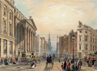 Mansion House looking towards Cheapside, engraved by Thomas Picken published by Ackermann
