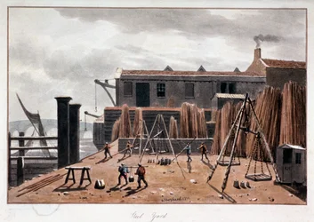 View of Steelyard Wharf, London, 1811