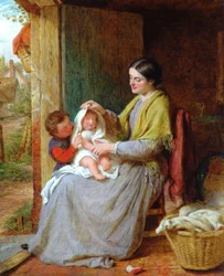 Playing with Baby, 1863