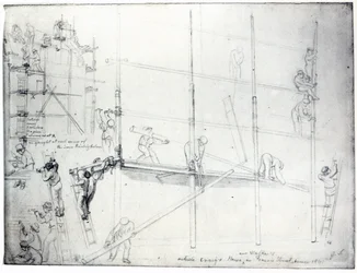 Putting up Scaffolding Outside Craig