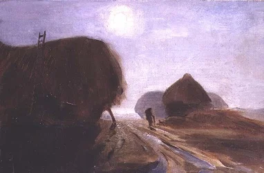 Hayricks in the Moonlight