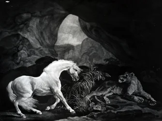 A Horse startled by a Lioness, engraved by Benjamin Green, 1774