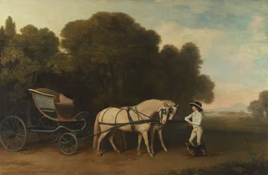 Phaeton with a Pair of Cream Ponies and a Stable-Lad