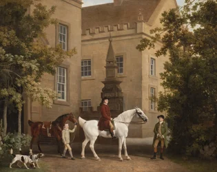 William Henry Cavendish Bentinck, 3rd Duke of Portland in Front of Welbeck Abbey Riding Stables