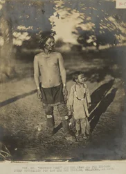 Hon. Mr. Growing Horn and Son. (Sac and Fox Indian) Chief Counselor for Sac and Fox Indian, Oklahoma, in 1873