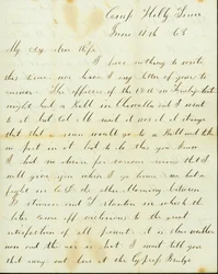 Letter from George Wyckoff, Camp Holly, Tennessee, to Josephine, June 11, 1863