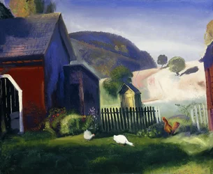 Barnyard and Chickens, 1924