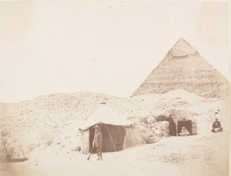 The Photographer before his Tent on the Site of the Pyramid of Khafre Chephren