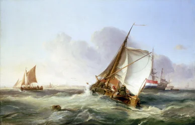 A boeier (Dutch commercial sailboat) in the wind
