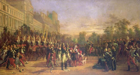 Arrival at the Tuileries of Napoleon III and his troops returning from Italy in August 1859