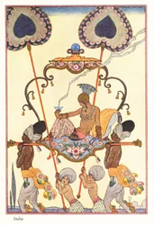 A Noble Woman Burns Incense in a Palanquin, Ancient India