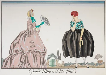 An older woman and young girl