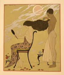 Je Chant ma Chair & ma Vie, Illustration from Les Chansons de Bilitis, by Pierre Louys, pub. 1922