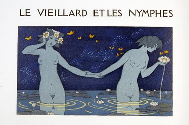 Le Vieillard et les Nymphes, illustration from Les Chansons de Bilitis, by Pierre Louys