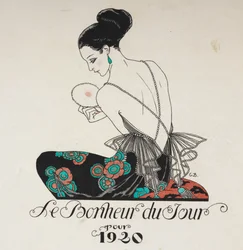 The Happiness of the Day. A Woman Wearing a Floral Dress