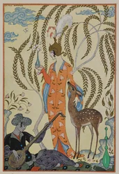 Persia. A woman with a fawn. A musician.